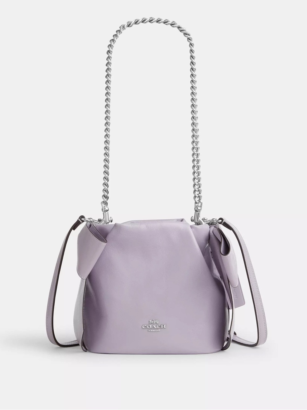 NWT Coach Faye Mini Drawstring Crossbody Bag With Bows Amethyst Purple CEL03